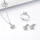 Jewelry Set Moissanite Jewelry Set Princess Cut It Includes Ring Necklace & Earrings Suitable for Weddings and Ideal As A Gift