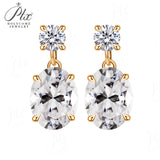 Moissanite Earrings 925 Sterling Silver D Color Oval Cut Ruby/Sapphire/Columbia Premium Jewelry Gifts for Anniversarie Birthdays