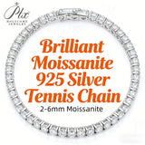 Moissanite Tennis Bracelet 925 Sterling Silver Round Cut 2mm-6.5mm D Color VVS1 Factory Direct Fine Jewelry for Unisex Casual Wear 6-8.5inch