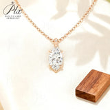 Moissanite Pendant Six Claw Marquise Necklace White Yellow Rose Gold Options Sparkling Fine Jewelry Special Occasion Gift
