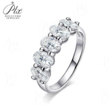 2.5ct Oval Cut Moissanite and Created Emerald Sapphire Ruby Ring VVS1 S925 White Yellow Rose Gold  Fine Jewelry for Women