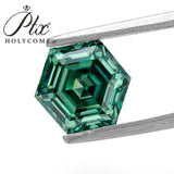 Moissanite Diamond Hexagon Cut Green/White Color VVS1 Brilliant Cut Tester Positive Factory GRA Certificate Jewelry Making DIY