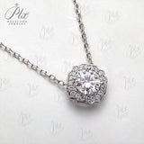 Moissanite Diamond 6.5mm 1CT Necklace For Woman Pendant 925 Silver Party Bridal Fine JewelryHochwertiger Schmuck Geschenk charms