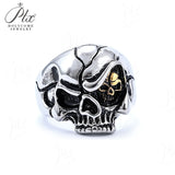 Men’s Punk Skull Rings Stainless Steel Multi-Style Hip-Hop Biker Fashion Jewelry Personality Rock Ring Party Charm Gift