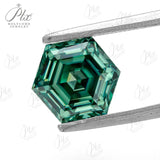 Moissanite Diamond Hexagon Green/D/Champagne Color VVS1 Brilliant Cut Tester Positive Factory GRA Certificate Jewelry Making DIY