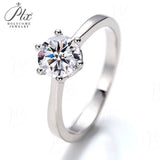 Moissanite Ring 12 Colors Round 1CT 925 Sliver Fine Jewelry Birth Stones Wedding Gift Women Jewel Ring Silver Ring