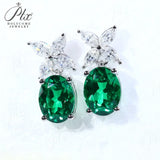 Moissanite/CZ Earrings Lab-Grown Emerald/Ruby/Sapphire 925 Silver Hypoallergenic Factory Direct Daily Commute Ideal Present