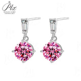 2ct Moissanite Earring Round Cut D Color VVS1 925 Sterling Silver GRA Certified Factory Direct Ideal Gift For Daily Matching