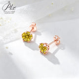 1ct Moissanite Earrings Excellent Round Cut Multi‑Color VVS1 925 Sterling Silver GRA Certified Hypoallergenic Commute‑Friendly