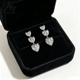 5ct Moissanite Earrings Heart Cut D Color VVS1 925 Sterling Silver GRA Certified Hypoallergenic Office Wear Factory Direct