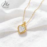Moissanite Necklace 925 Silver/10K/14K Gold Minimalist Heart Cut 2ct D Color GRA Bridal Wedding & Everyday Wear Luxury Jewelry Gift