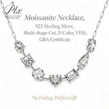 Moissanite Necklace 925 Pure Silver Multi Shape Cut D Color VVS1 Clarity GRA Certified Perfect Gift Anti-allergy Neck Ornament