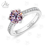 Moissanite Ring 6 Claws Silver Ring 12 Colors Round 1CT 925 Sterling Sliver Fine Jewelry Birth Stones Wedding Gift Jewel Ring