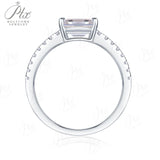 1CT Moissanite Ring Emerald Cut D Color 925 Sterling Silver Women's Ring Ideal for Wedding & Engagement Perfect Gift