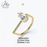 Ring Set Moissanite Lab Sapphire Combination Rings 925 Silver VVS1 Irregular Rings for Women Hypoallergenic Perfect Gift