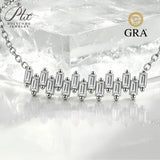 Moissanite Necklace Rectangle Cut  D Color VVS1 GRA Wedding Engagement 925 Sterling Silver Pendant Chain Jewelry Gift