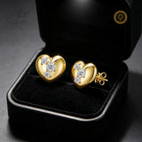 Moissanite Earrings D Color Heart 925 Sterling Silver Plated GRA Certificate Hypoallergenic Ideal Gift Wholesale Factory Direct Perfect for Daily Wear