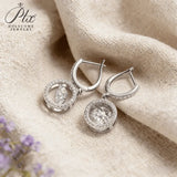 Moissanite Round Moving Stud Earrings 5-6.5mm With GRA 925 Sterling Silver Fashion Design Ideal Jewelry for Women as Daily Gift