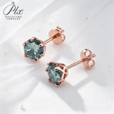1ct Moissanite Earrings Excellent Round Cut Multi‑Color VVS1 925 Sterling Silver GRA Certified Hypoallergenic Commute‑Friendly