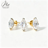 Moissanite Earrings Marquise Cut White Color VVS1 GRA Certificate Hypoallergenic Non-fade Daily Jewelry