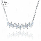 Moissanite Necklace Rectangle Cut  D Color VVS1 GRA Wedding Engagement 925 Sterling Silver Pendant Chain Jewelry Gift