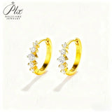 Round Cut Moissanite Earrings S925 10K 14K 18K Gold Studs Luxury Jewelry Perfect Anniversary Christmas Gift for Wife