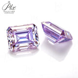 Emerald Cut Moissanite VVS1 Plating Sakura Pink/Light Purple/Aquamarine Gems for Women’s Bridal Jewelry & Gift Creation