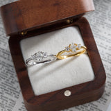 Moissanite Ring Oval Round Cut D Color VVS1 Clarity 925 Sterling Silver Plated with 18K Gold Birthday Gift Jewelry for Woman