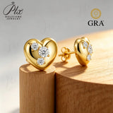 Moissanite Earrings D Color Heart 925 Sterling Silver Plated GRA Certificate Hypoallergenic Ideal Gift Wholesale Factory Direct Perfect for Daily Wear