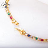 Lab-Grown Gemstone and Moissanite Tennis Chain 16-20 Inches GRA/AGL Certified S925 Multi Color High-End Jewelry Ideal Gift