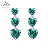 5ct Moissanite Earrings Heart Cut D Color VVS1 925 Sterling Silver GRA Certified Hypoallergenic Office Wear Factory Direct