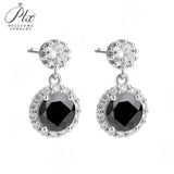 Moissanite Earrings Round Cut 2ct D/Black/Champagne/Green Color VVS1 925 Sterling Silver GRA Certified Factory Direct Supply Ideal Gift