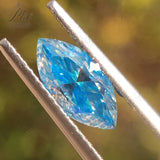 Moissanite Aquamarine Brilliant Asscher Cut Lab Grow Gemstone Diamond Charms Advanced Jewelry With GRA Report Making Material