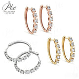 2ct D Color Circle Hoop Moissanite Earrings Round Cut VVS1 S925 White Yellow Rose Gold Anniversary Wedding Gift for Women