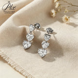 5ct Moissanite Earrings Heart Cut D Color VVS1 925 Sterling Silver GRA Certified Hypoallergenic Office Wear Factory Direct