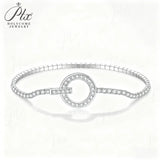 Moissanite Round Cut Multi Style Lock Design Bracelet Premium Radiant Jewelry Versatile Lock Trendy Bracelet Popular Gift Idea