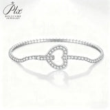 Moissanite Round Cut Multi Style Lock Design Bracelet Premium Radiant Jewelry Versatile Lock Trendy Bracelet Popular Gift Idea