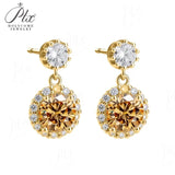 Moissanite Earrings Round Cut 2ct D/Black/Champagne/Green Color VVS1 925 Sterling Silver GRA Certified Factory Direct Supply Ideal Gift