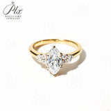 1.5CT Moissanite Ring Round Marquise Cut D VVS1 925 Sterling Silver GRA Certified Factory Direct Gift Choice Hypoallergenic