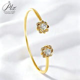 Moissanite Bracelet 2ct D Color Adjustable VVS1 925 Sterling Silver 18K Gold Plated Charm Fine Jewelry for Women Anniversary