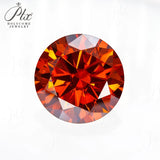 Plated Color Round Cut Gemstones 0.1ct–10ct Moissanite Grey Champagne Golden Yellow Garnet Jewelry Making Rings Gifts with GRA