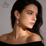 Moissanite Earrings 2-8ct D Color Round and Pear Cut VVS1 S925 White Yellow Rose Gold Mixed Shape Studs Fine Jewelry Gift for Her