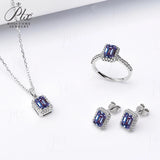 Jewelry Set Moissanite Jewelry Set Emerald-Cut It Includes Ring Necklace & Earrings Suitable for Weddings and Ideal As A Gift