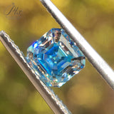 Moissanite Aquamarine Brilliant Asscher Cut Lab Grow Gemstone Diamond Charms Advanced Jewelry With GRA Report Making Material