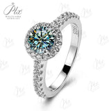 Moissanite Ring 12 Colors Round 1CT 925 Sterling Sliver Fine Jewelry Birth Stones Wedding Gift Women Jewel Ring 925 Silver Ring