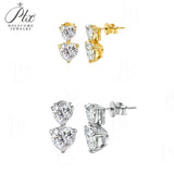 3ct/6ct D Color VVS1 Heart Moissanite Earrings S925 White Gold Yellow Gold Valentines Day Anniversary Gift for Her