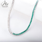 Lab-Grown Gemstone and Moissanite Tennis Chain 16-20 Inches GRA/AGL Certified S925 Multi Color High-End Jewelry Ideal Gift