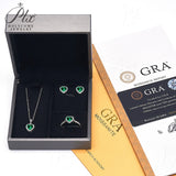 Jewelry Set Moissanite Jewelry Set Heart-Cut It Includes Ring Necklace & Earrings Suitable for Weddings and Ideal As A Gift