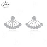 Moissanite Stud Earrings Geometric Vintage Fan Shape Hexagon D Color VVS1 925 Sterling Silver Women Wedding Fine Jewelry Gift