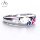 Moissanite Ring For Women Party Trend Fashion Sleek Colorful Glittering Essentials Fine Jewelry New Year present
